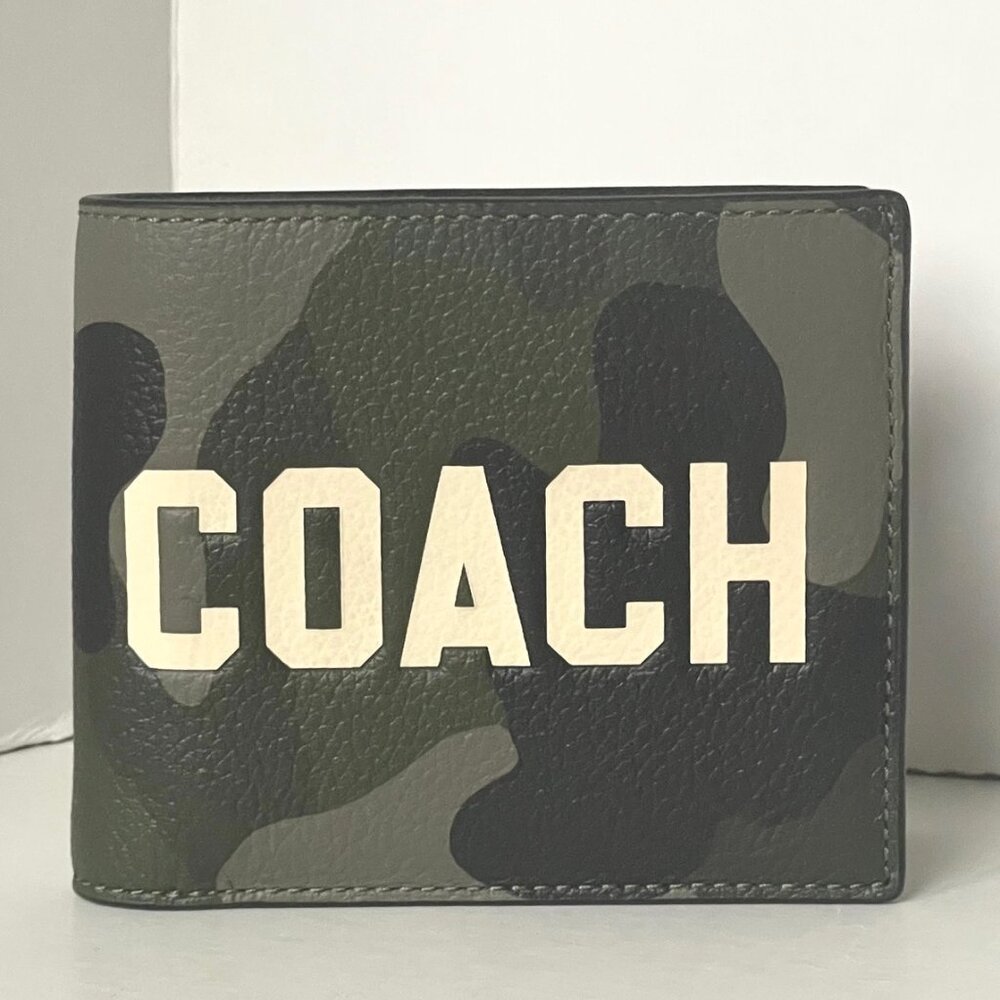 Coach Mens Camo Signature Canvas ID Bifold Wallet 3-in-1 - Picture 2 of 10